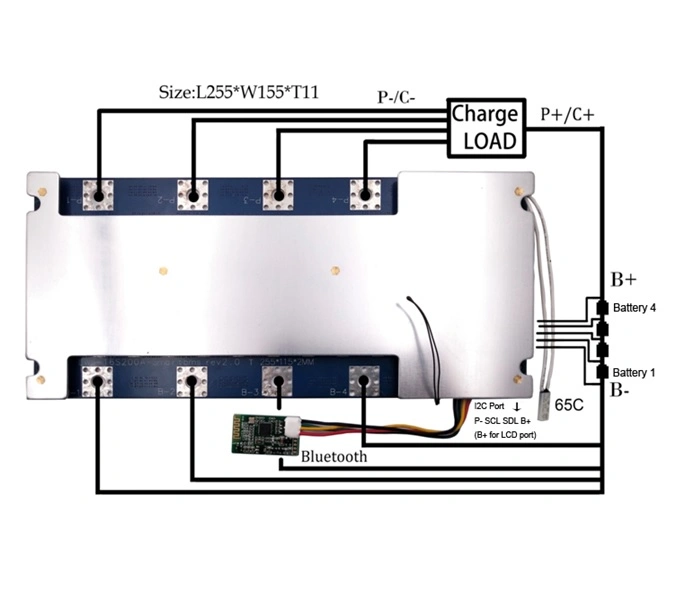 4S-16 LiFePO4 BMS ЖК-дисплей I2c Bluetooth APP беспроводного узла связи ПК системной платы