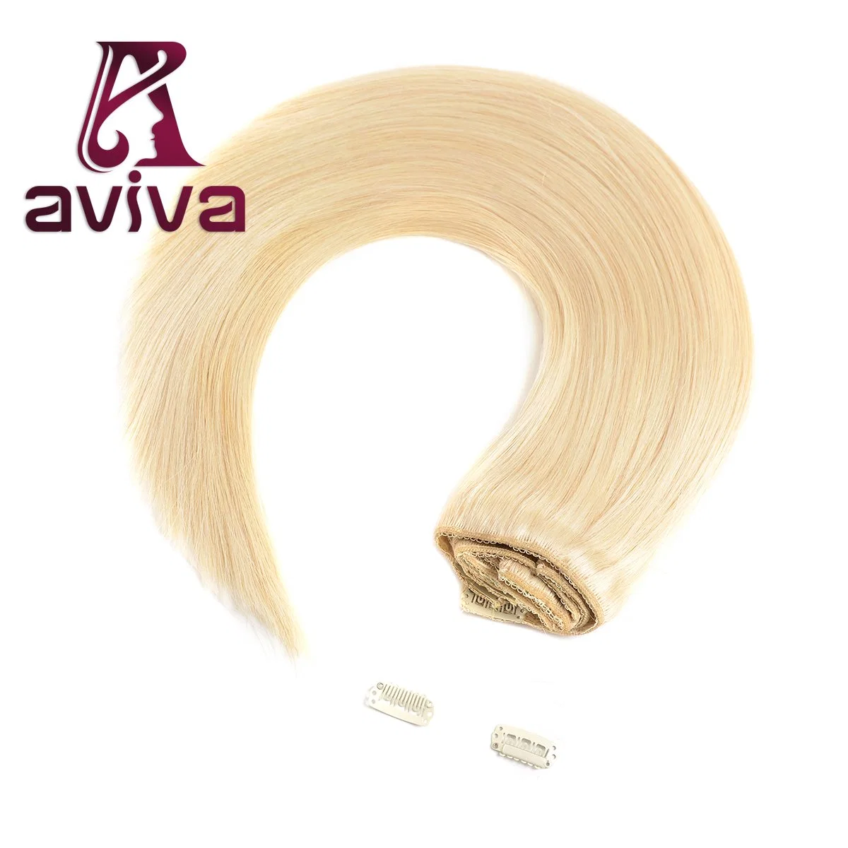 Ash Blonde Color Clip in Human Hair Extension 18inch Virgin Hair Extension 7PCS (AV-CHL07-14-613)