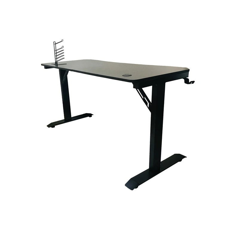 Black Powder-Coated Metal Legs, Labels or Decals on The Legs Computer Gaming Table