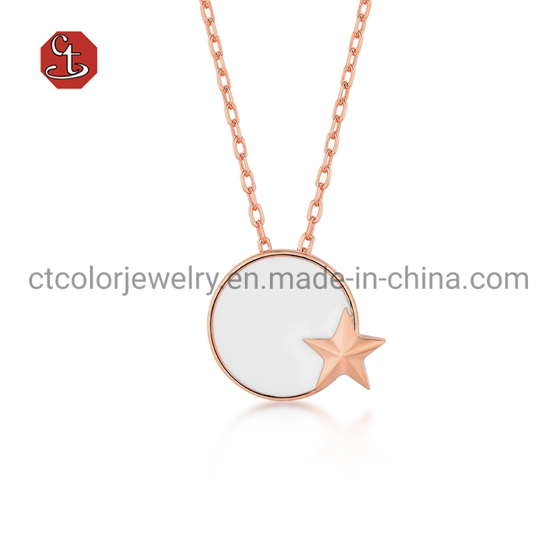 925 Sterling Silver Enamel Star Necklace Fashion Jewelry Jewellery
