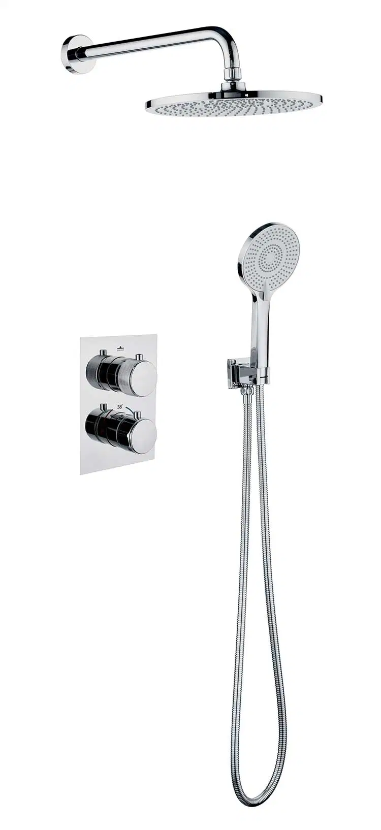 North American Design Styles Luxury Wall Concealed Gungray Finish Shower Set Mixer