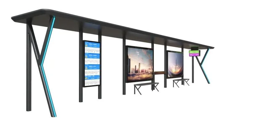 Intelligent Bus Stop Double-Sided Advertising Light Box Bus Shelter Station