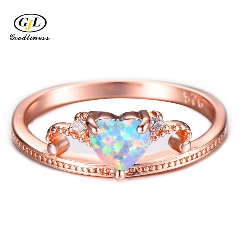 Wholesale/Supplier Prices Sterling Silver Jewelry Crown Ring Opeal Jewellery