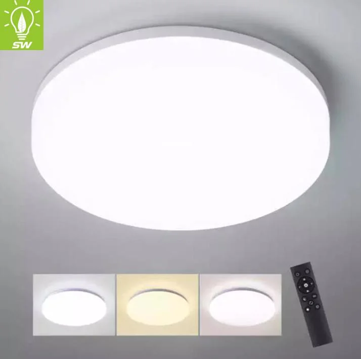 Hot Selling High Lumen WiFi Smart Emergency Function 12W/18W/24W/36W Ultra Thin IP54 IP20 High Power PVC/PS/Acrylic LED Light Indoor RGB Dimmable Ceiling Light