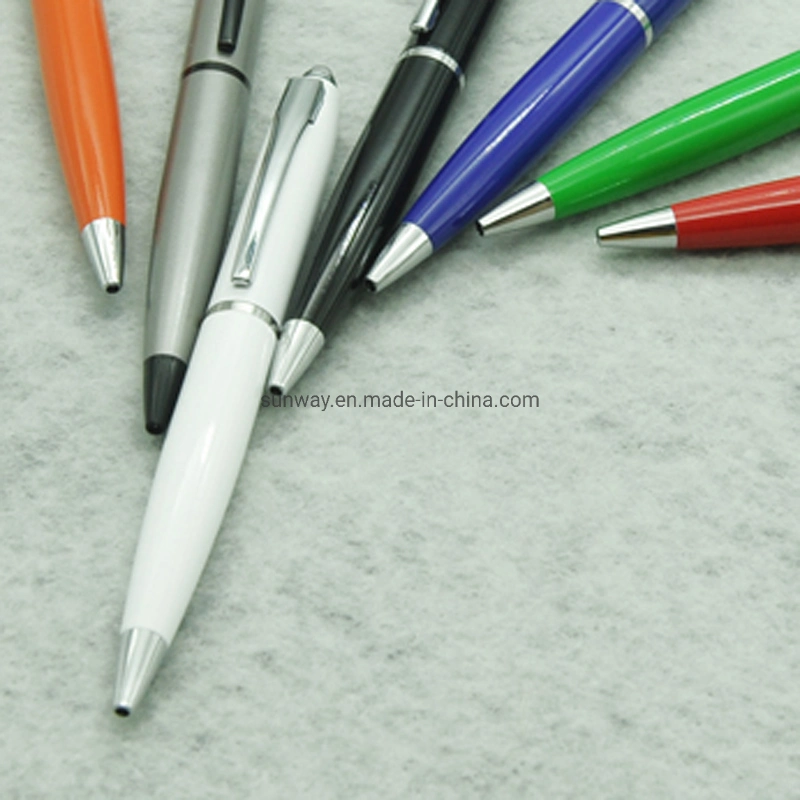 High-Quality Office Elegant Metal Ballpoint Pen with LED Light