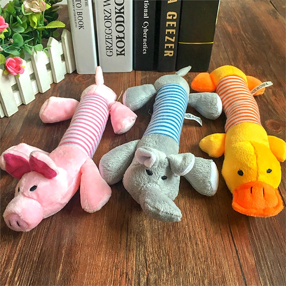 Cute Animal Dog Plush Squeak Toy Interesting Fleece Durable Cat Chewing Molar Suitable for All Pets Cotton Doll