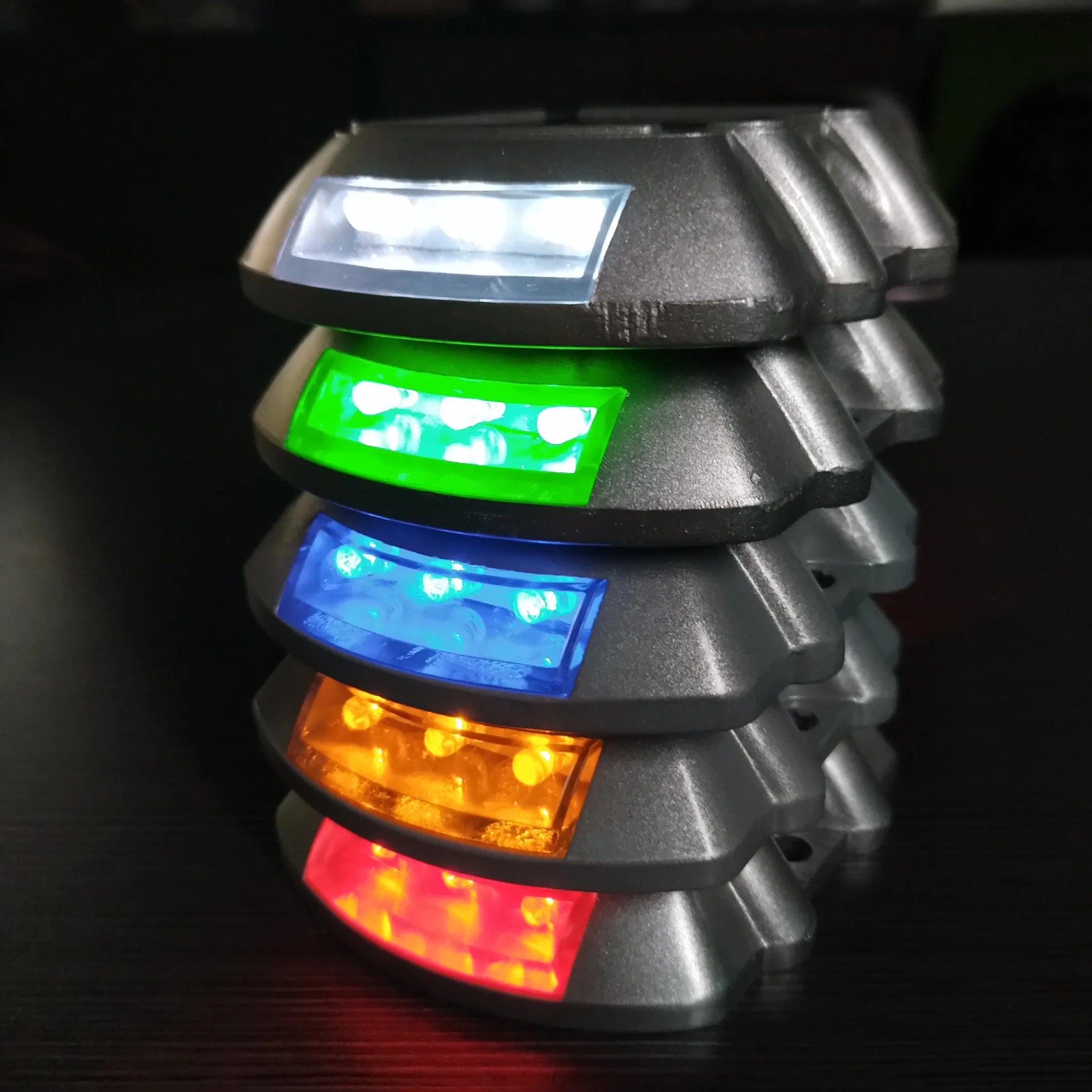 Solar Blinker Road Stud Yellow/White/Red/Blue/Green Flashing LED Garage Light Aluminum LED Cat Eye