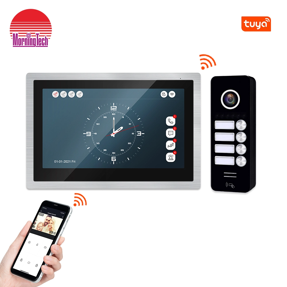 Two Way Intercom and Remotely Unlock Door WiFi Wireless Intercom System for Android Ios Mobile Remote Control Wireless Monitor Doorphone