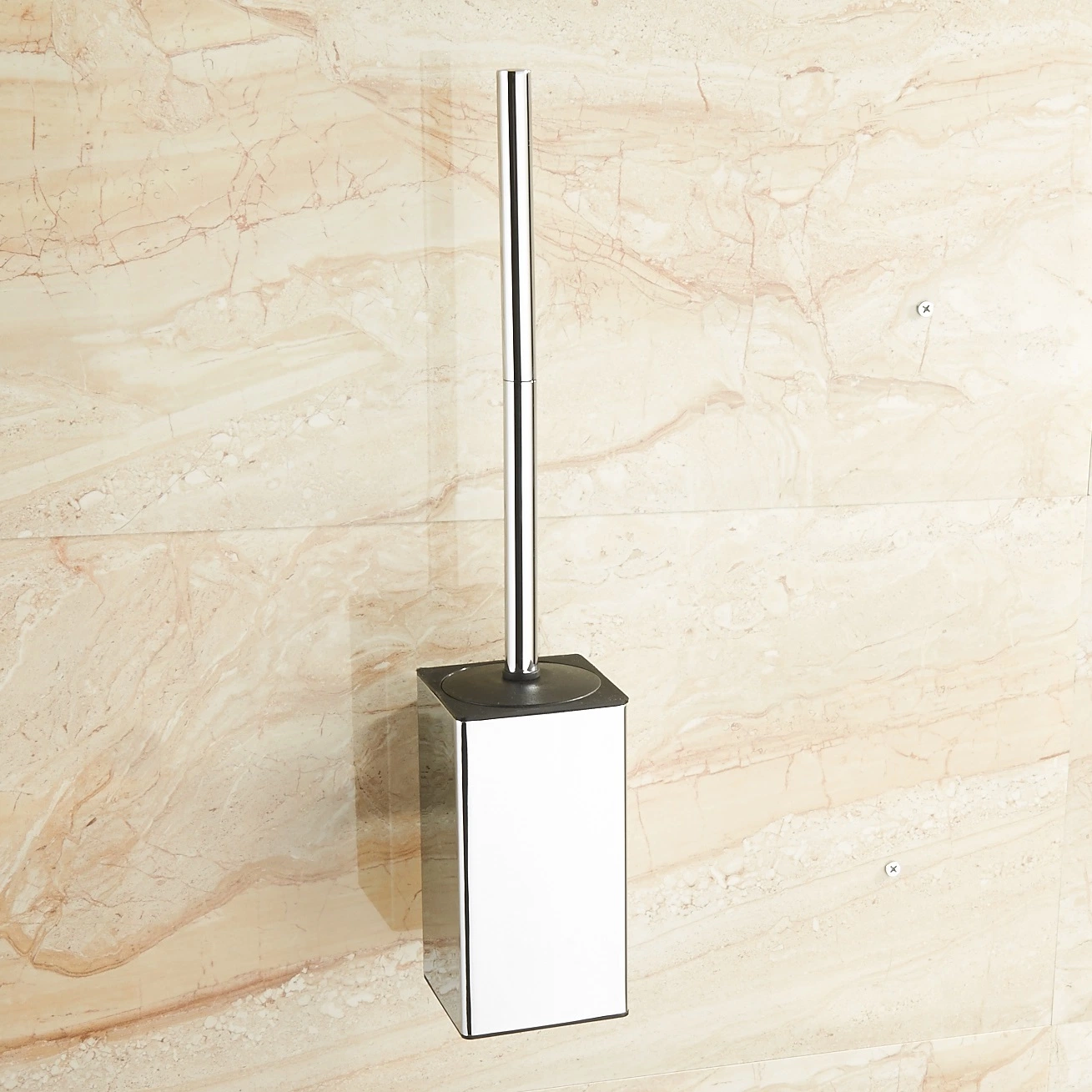 Square Bathroom Freestanding 304 Stainless Steel Chrome Toilet Brush