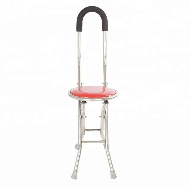 Hole Sale New Online Folding Non-Slip Cane Stool for Senior Citizens