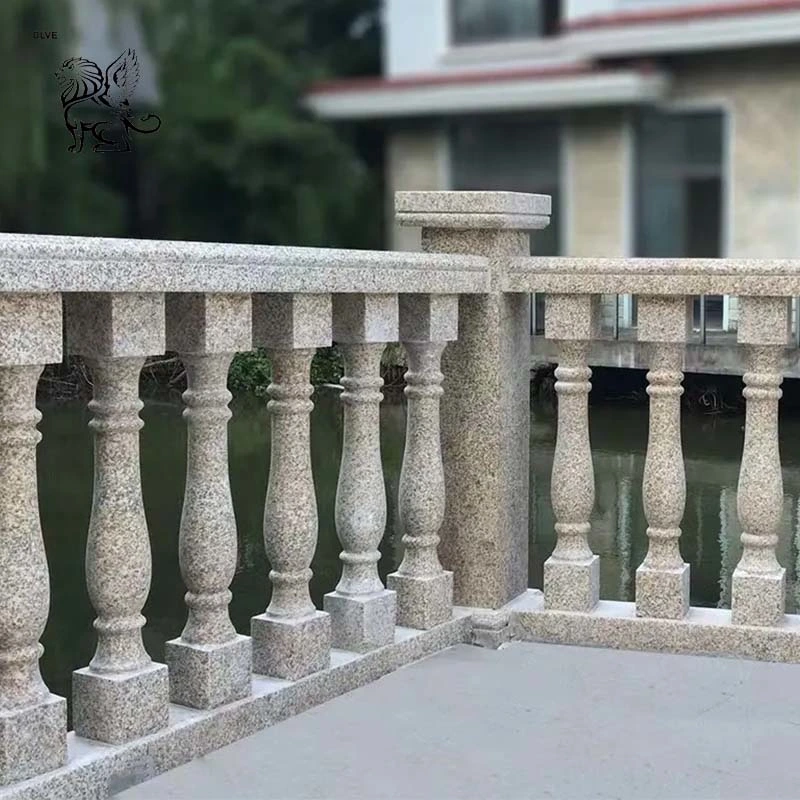 Corrimão de carveiro em pedra com corrimão em balaustrada designs White Marble Balcony Fábrica de pilares do Balustre