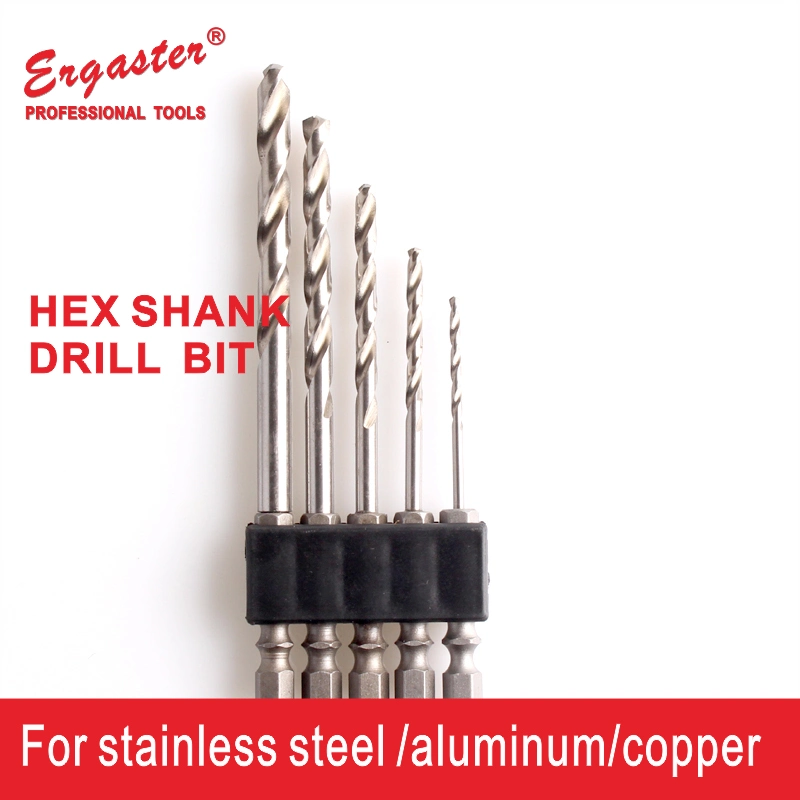 HSS Twist Drill Bit Set with Hex Shank, 5 Pieces