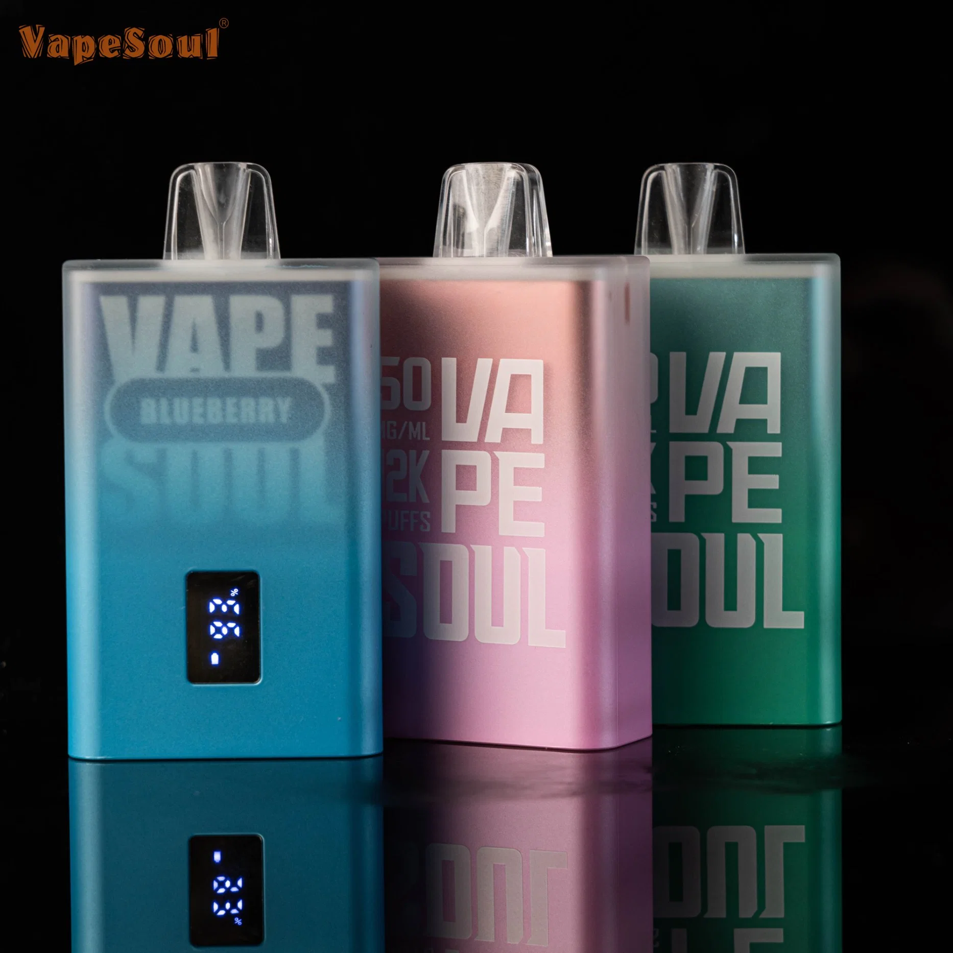 Amostras gratuitas cigarros eletrónicos descartáveis Vapesoul LCD 12, 000 puffs de 18 ml com bateria recarregável LCD digital Big Puffs Vaper