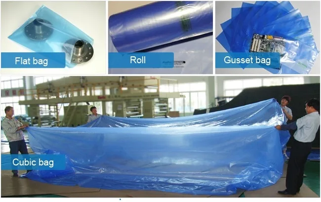 Side Gusset Any Colour Vci PE Bag Anti-Rust Plastic Film for Large Equipment Outdoor Packing