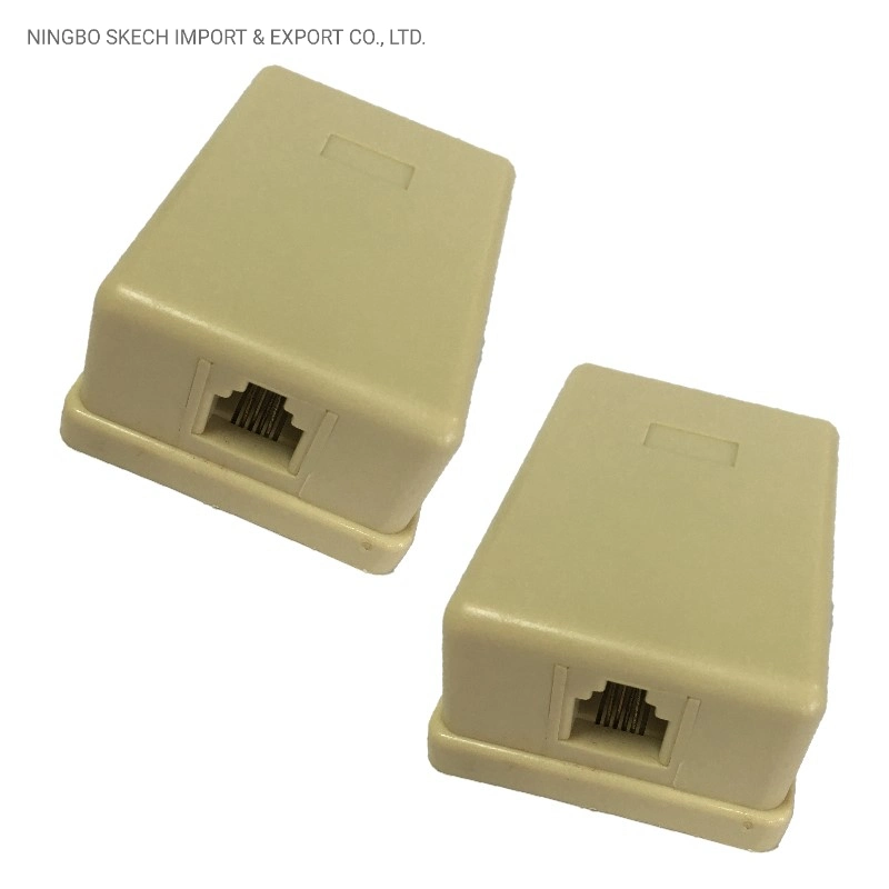 Rj11/Rj12 Telephone Socket Single Port Telephone Box Modular Surface Jack