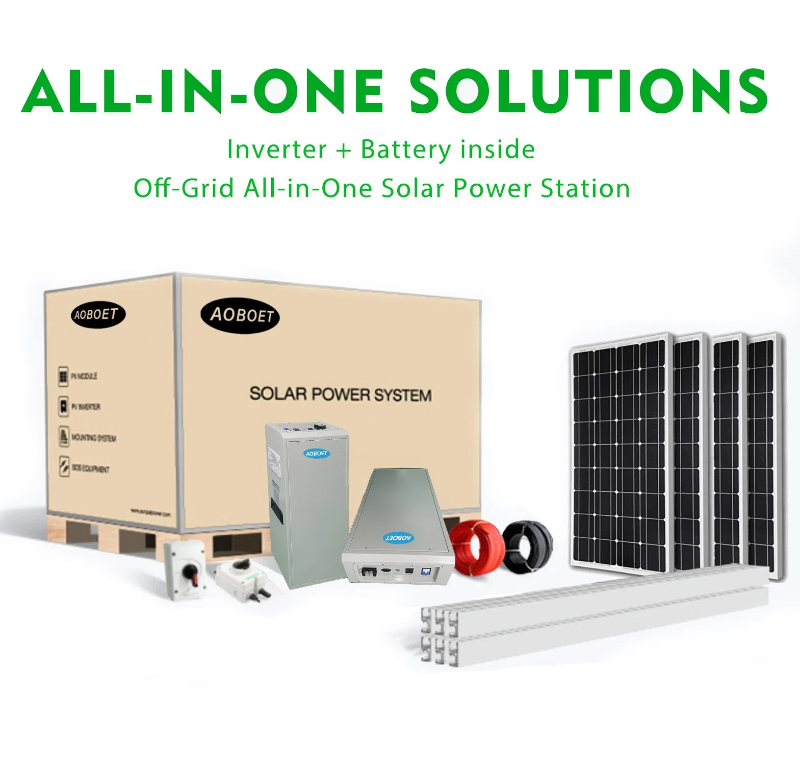 Générateur solaire hors réseau portable personnalisé de 3 kWh, 5 kWh, 7,5 kWh et 10 kWh pour système d'alimentation domestique avec onduleur électrique.