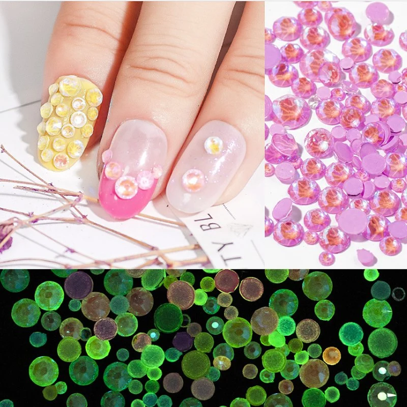 Luminous Crystal Mixed Size Ss6-Ss20 Nail Art Rhinestone Decorations 3D Glitter Diamond