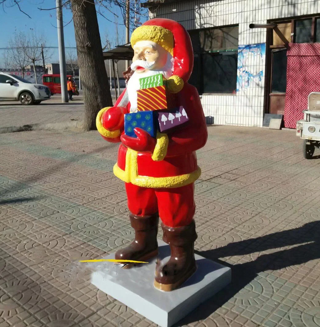 High Quality Life Size Santa Claus Fiberglass Sculpture for Sale