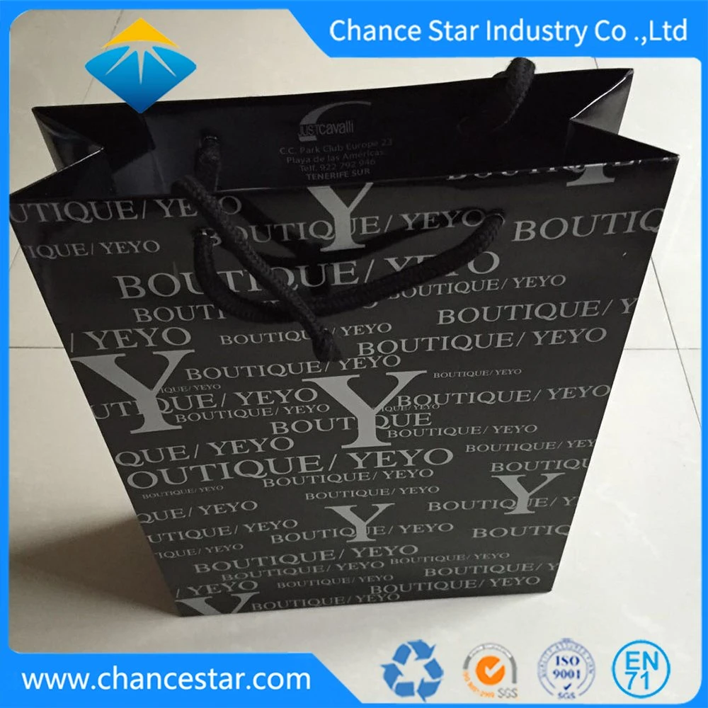 Custom White/Black Paper Shop Bags Packaging Bags with Handle