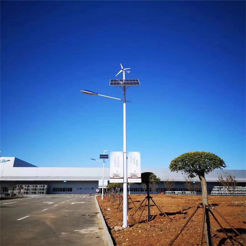 8m 60W viento Solar Windmill Street Light con ion litio Batería