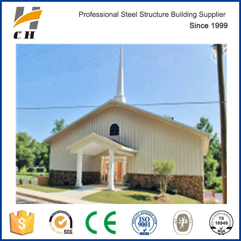 Design Prefab/ Prefabricated Light Weight Metal Building Steel Structure Frame Church