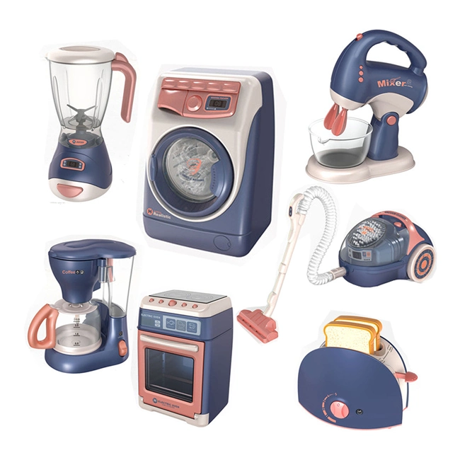 Kinder Spielen Haus Emulationalen Pretend Spiel Vorschulentsafter, Kaffeemaschine, Waschmaschine, Staubsauger, Brotbackmaschine, Mixer, Ofen Kleine Haushaltsgeräte Spielzeug