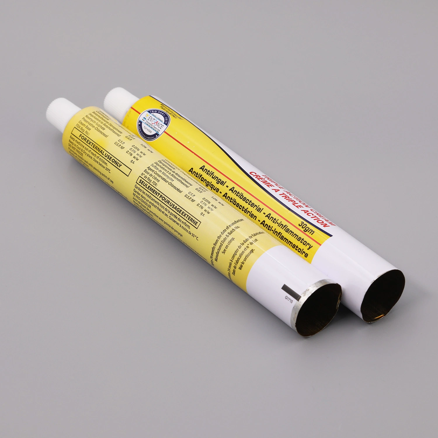 Ointment Medicine Pharmaceutical Tube Package Aluminum Collapsible Tube Package for Skin Infection/D28mm 135ml with Plastic Screw Cap