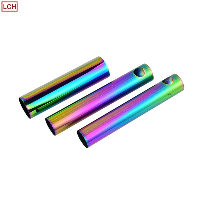 CNC Custom Rainbow PVD Craft Super Mini Portable Whistle Flashlight