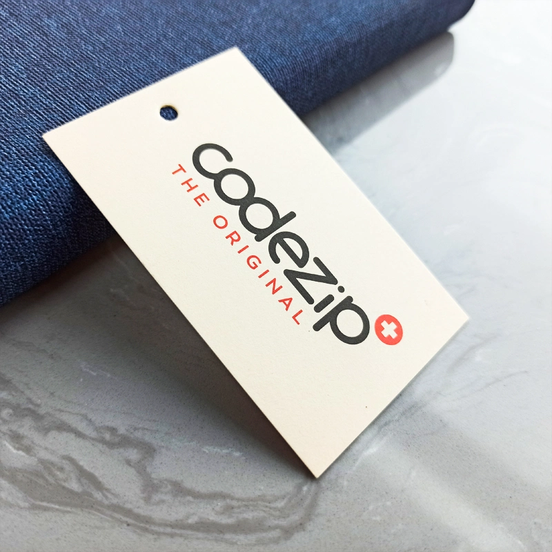 Custom Embossed Logo Paper Hang Tag Debossed Brand Name Paper Card for Clothing or Garment Hang Tag