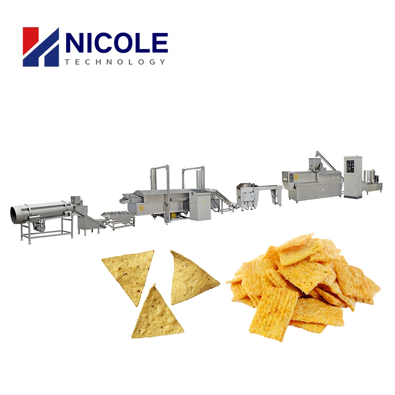 High quality/High cost performance  Bugles Chips Making Machine Frying Snacks Food Processing Line