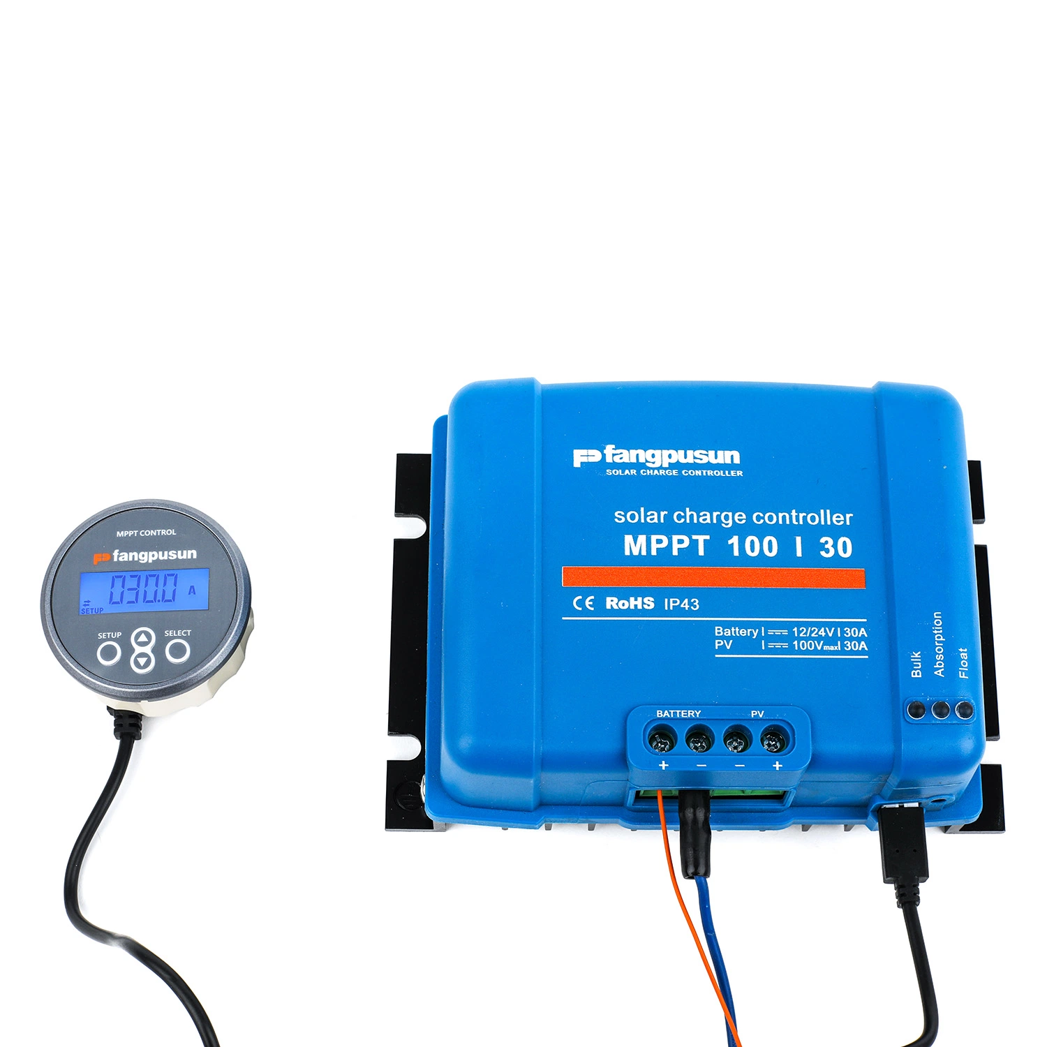 Controlador de carga solar MPPT100/30 MPPT 30A azul 12V 24V