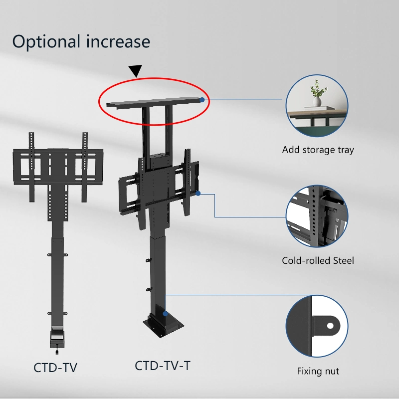 Modernes neues Design TV-Ständer Höhe einstellbar elektrische Steuerung nach oben Anheben für TV-Lift 32-70inch