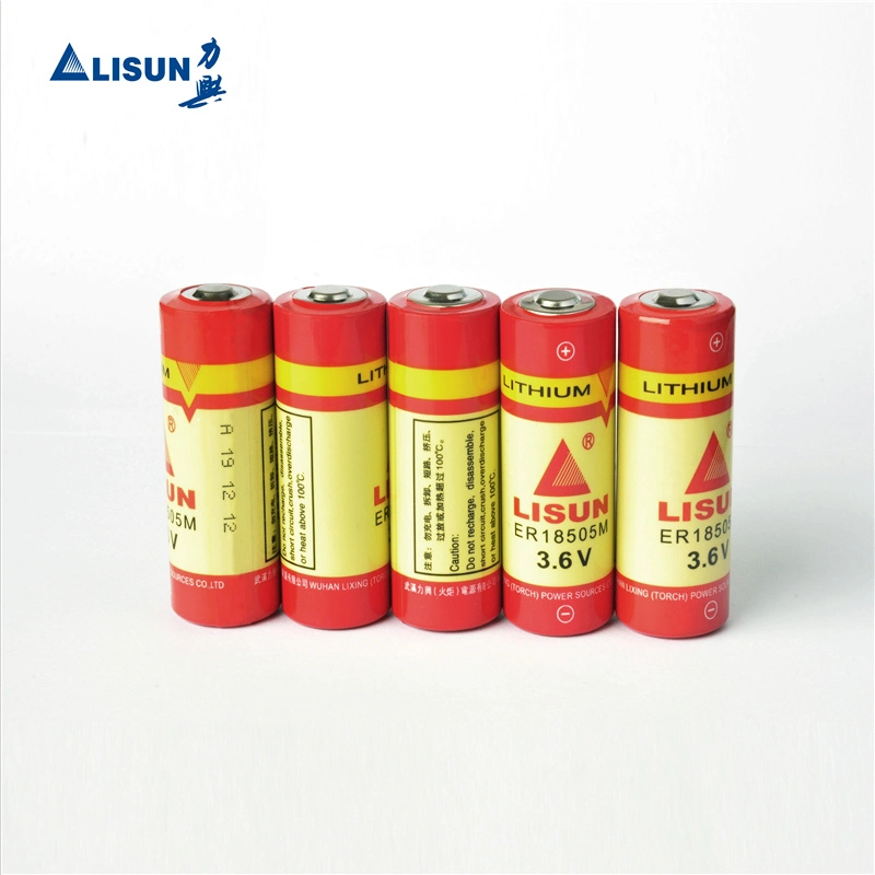 High-Voltage 3.6V Er18505 2/3A 4000mAh Lisun Li-Socl2 Non Rechargeable Cylindrical Battery Power Supply for Many Instument