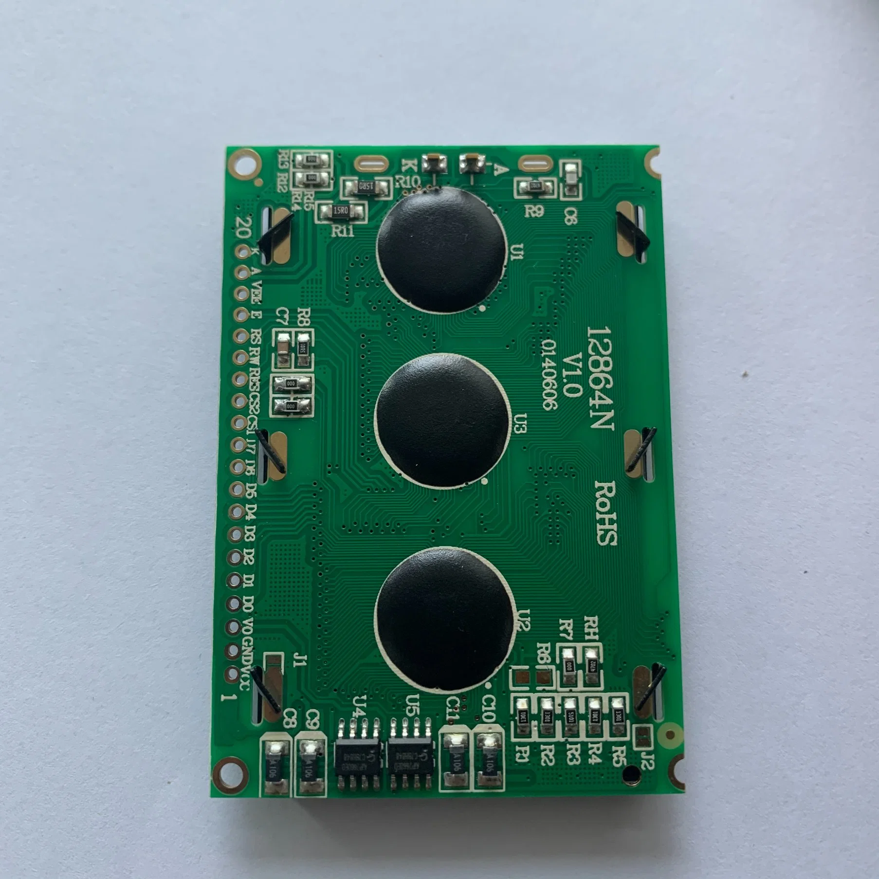 شاشة LCD رسومية ورسمة اللون مقاس 128 × 64 نقطة مزودة بتقنية FSTN ذات شاشة أحادية اللون رمادية اللون