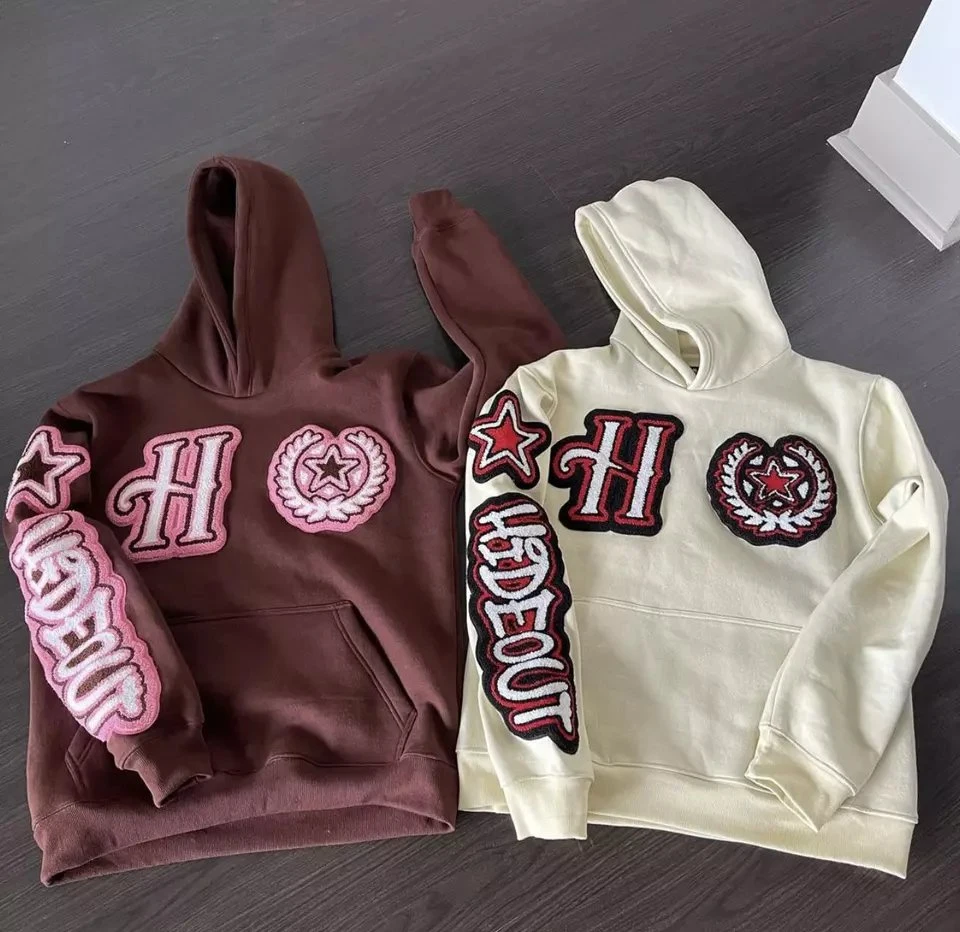 Custom Chenille Stickerei Schwergewicht Baumwolle Fleece Casual Street Home Sport Männer