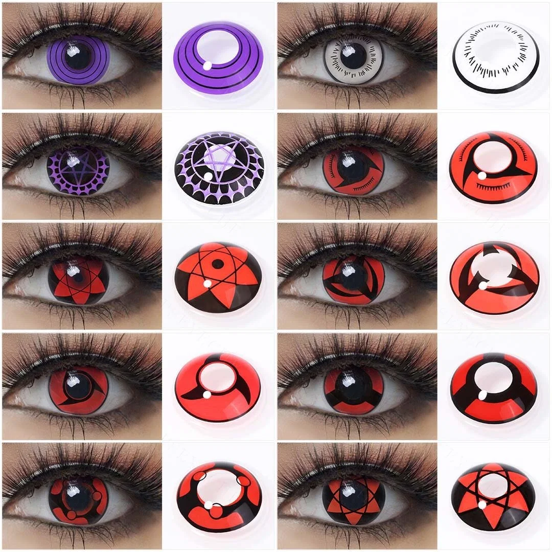 Ksseye Hot Selling Monster Eye Cosplay Red Colored Contact Lenses Wholesale Halloween Crazy Anime Cosmetic Color Contact Lens