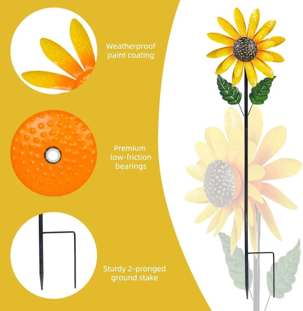 Art Decor Personalities Sunflower Waterproof Decorative Flower Garden Stakes