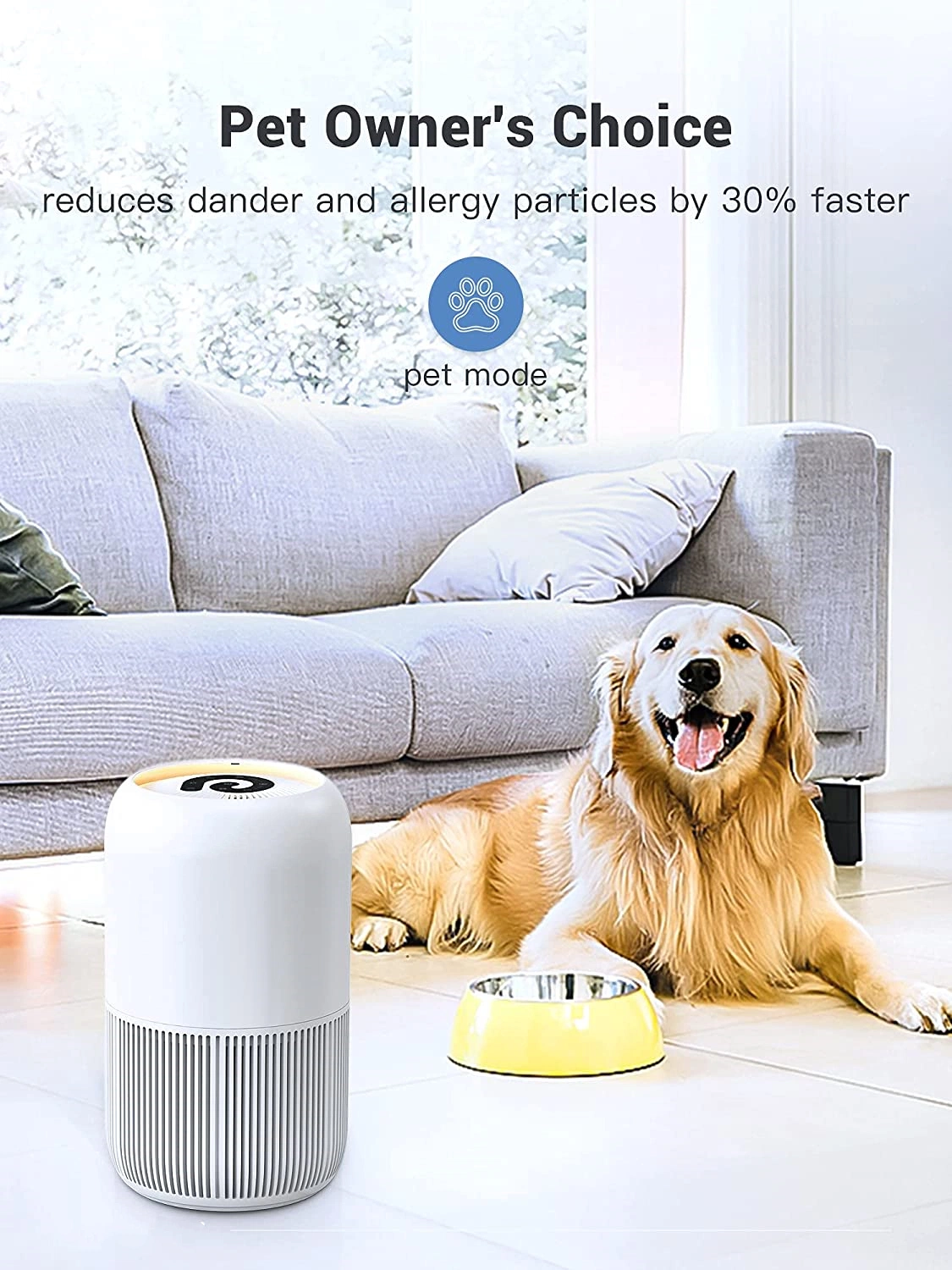 High Efficiency Air Purifier HEPA Filter with Smoothing Night Light