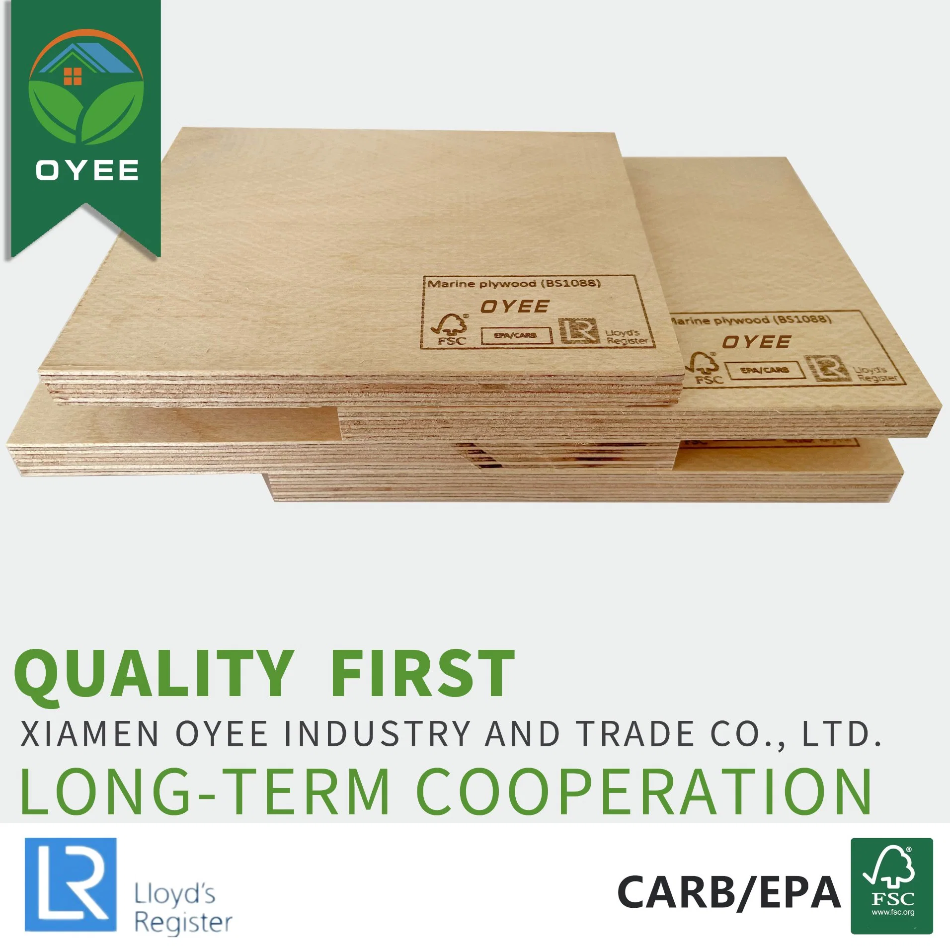 18mm Birch or Poplar or Pine or Okoume or Oak Marine Plywood with EPA Carb