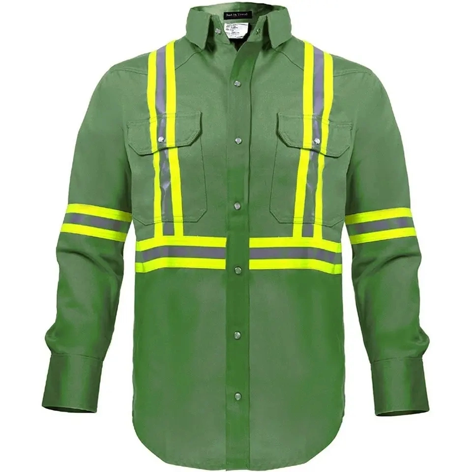 FRC Fire Proof Fire Retardant Alta visibilidad OEM Nueva llegada Uniforme de trabajo Reflective mangas largas Npfa para hombres