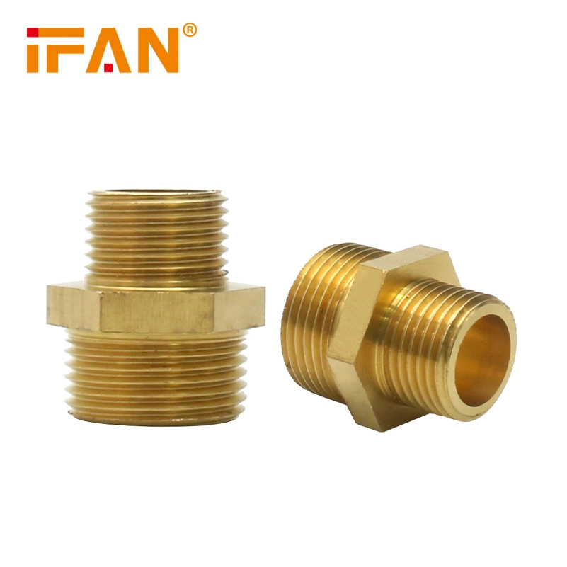 Ifan Manufacturers Brass Plumbing Fittings 1/2 Inch 1inch Nipple Forged Brass Fittings