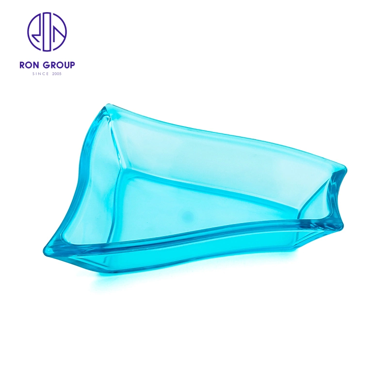 High quality/High cost performance Wholesale/Supplier Tableware Transparent Blue PC Plastic Fruit Food Plate Dish for Restaurant Hotel Wedding Party