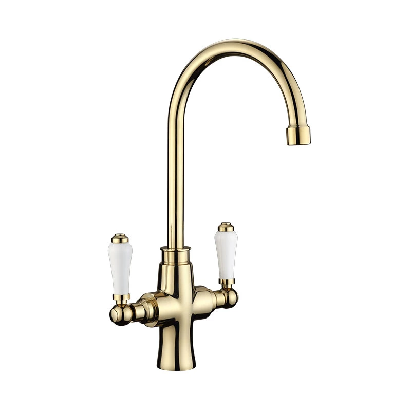 Customized A Grade Brass Ingot Rose Gold Waterfall Kitchen Basin Mixer Tap