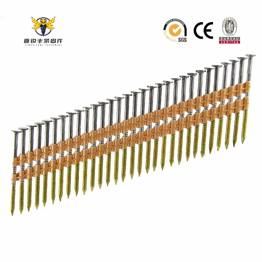 Fastener 21 Degree Framing Plastic Strip Nails Plastic Collated Strip Nails