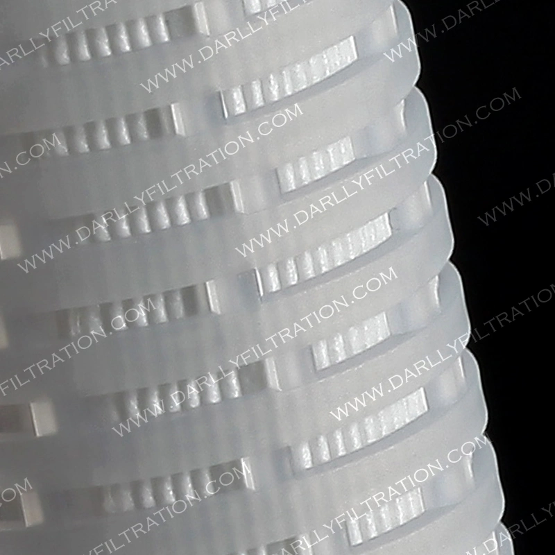 High Efficieny Non Fiber Shedding PP Pleated Filter Cartridge for Pharmaceutical Water Filtration 0.1um