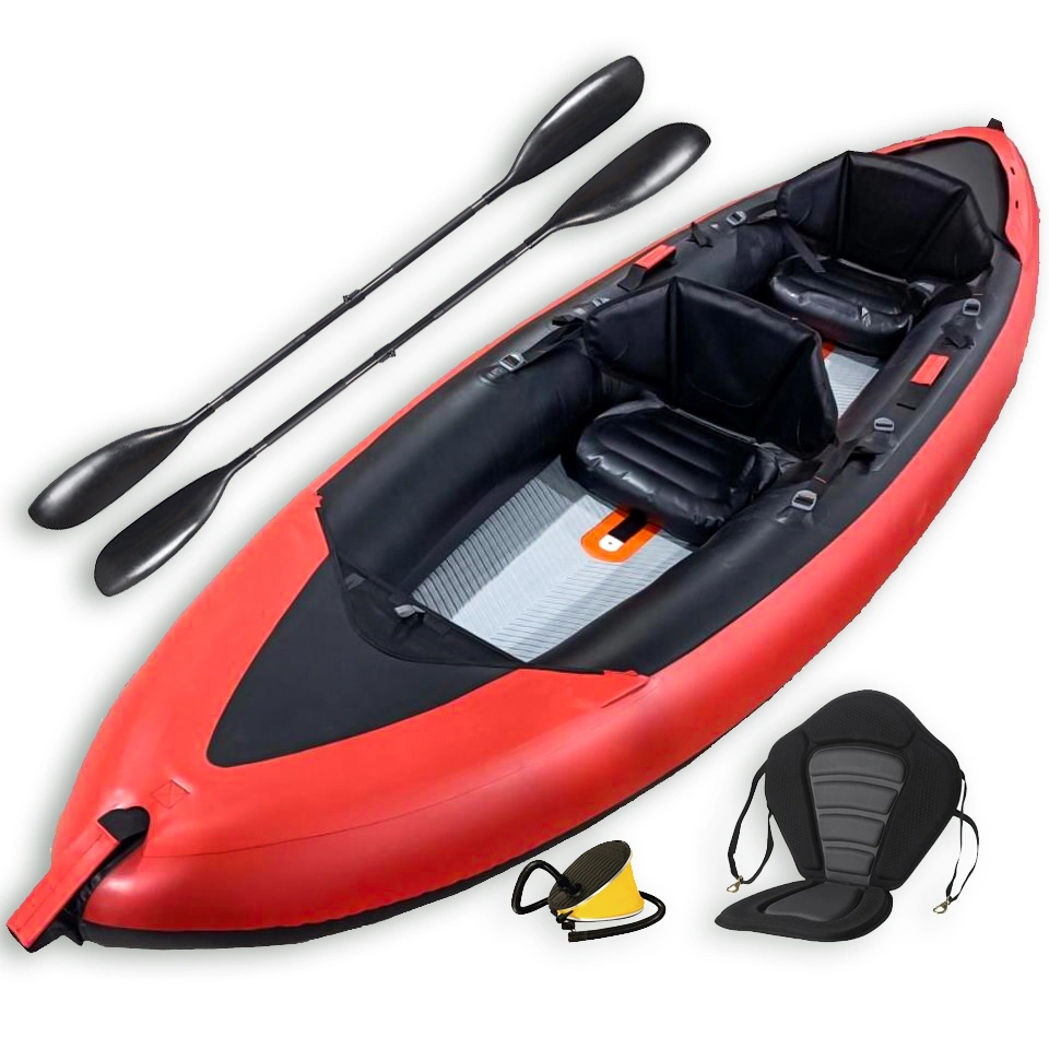 China Golden Fornecedor novo Design Equipamento de água PVC e poliéster Barco insuflável de pesca Kayak para 2 pessoas