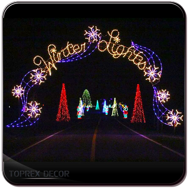 Toprex Decor Christmas Outdoor Decorations Inflatables Stainless Boat Arch LED Light