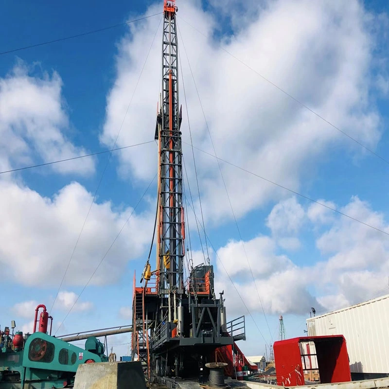 Plataforma de transporte de óleo Land Oil Rig montada em reboque de 180t e Xj750 Equipamento de petróleo de plataforma de trabalho completo de 3000 m