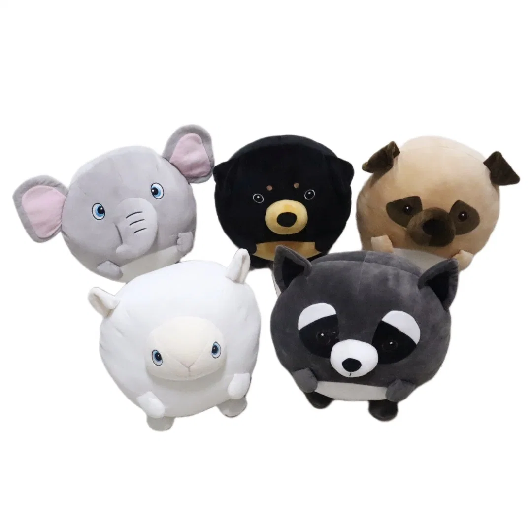 Custom Children Gift Grey 13" Plush Racoon Jungle Animal Pillow Stuffed Soft Toys for Kids Squishy Plush Racoon Cushion