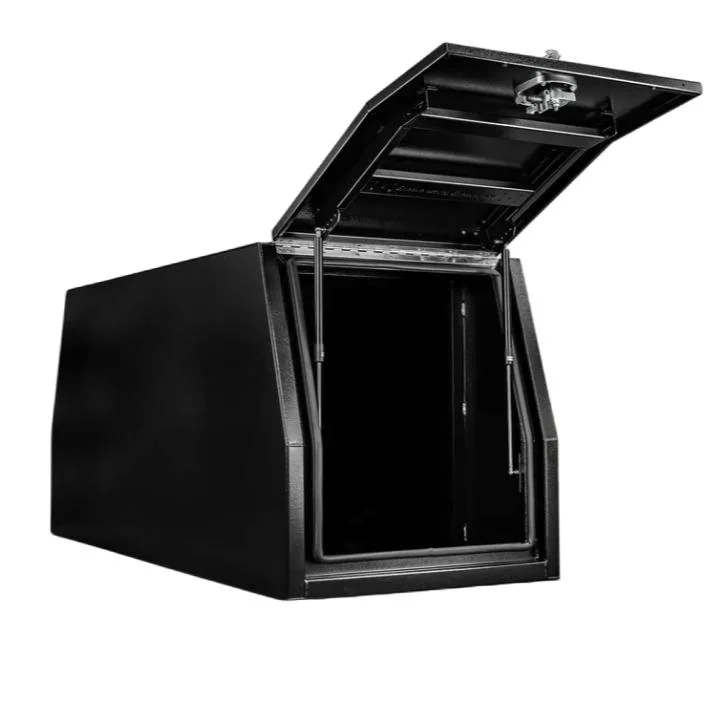 El metal de aluminio impermeable al aire libre deportivas FUNCIONA // Camping Ute /camioneta pickup Mini Caja de Herramientas//dosel sin cajones y estantes Flat/negro de la placa de comprobador